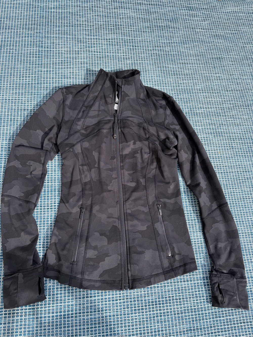 lululemon athletica Black Camo Zip-Up Active Jacket